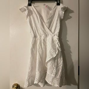 Girls white eyelet dress size 7